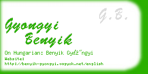 gyongyi benyik business card